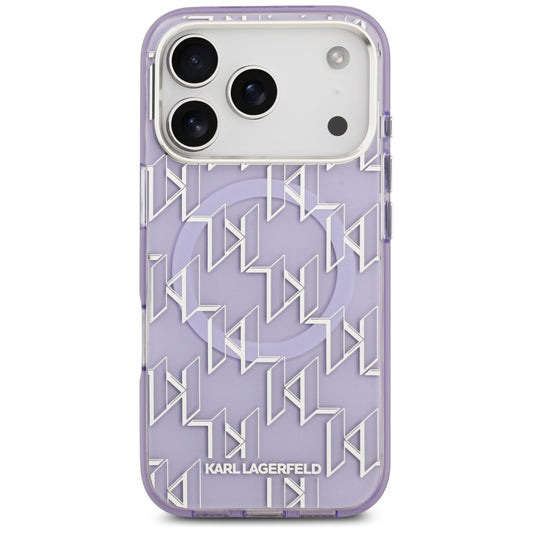 Custodia MagSafe per Apple iPhone 17 Pro, Karl Lagerfeld, IML KL Monogram, Viola