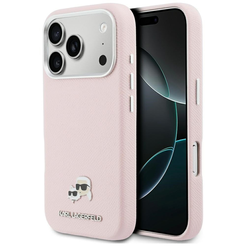Custodia MagSafe per Apple iPhone 17 Pro, Karl Lagerfeld, Karl & Choupette Head's Pin, Rosa