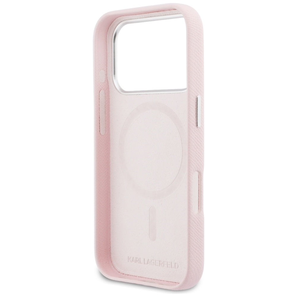 Custodia MagSafe per Apple iPhone 17 Pro, Karl Lagerfeld, Karl & Choupette Head's Pin, Rosa
