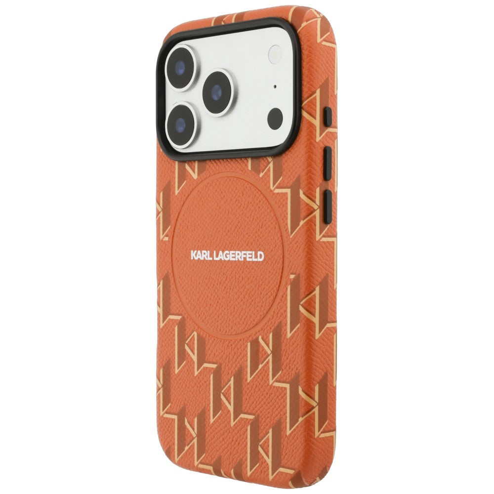 Custodia MagSafe per Apple iPhone 17 Pro, Karl Lagerfeld, Logo KL Monogram, Arancione