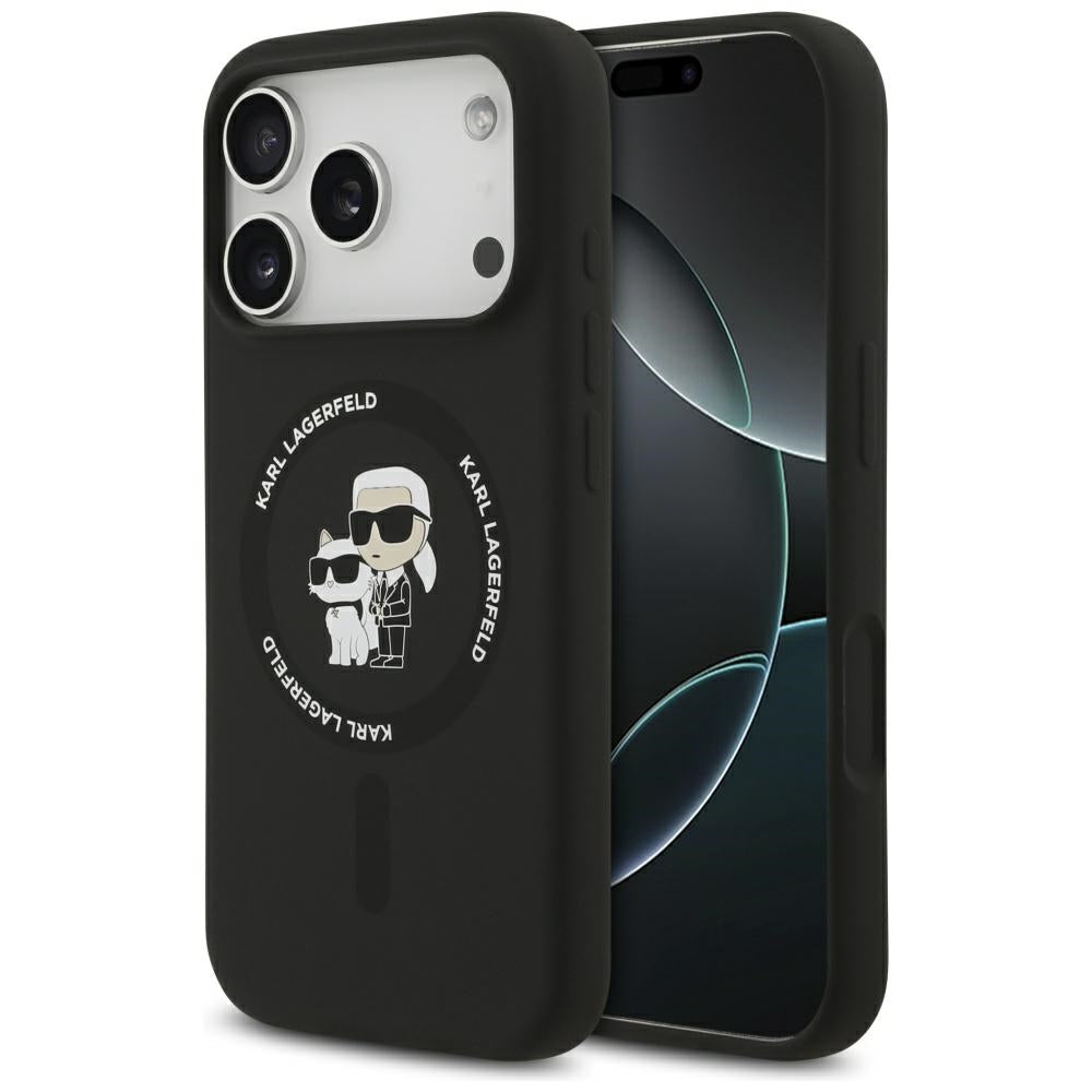 Custodia MagSafe per Apple iPhone 17 Pro, Karl Lagerfeld, Ring Karl & Choupette, Nera