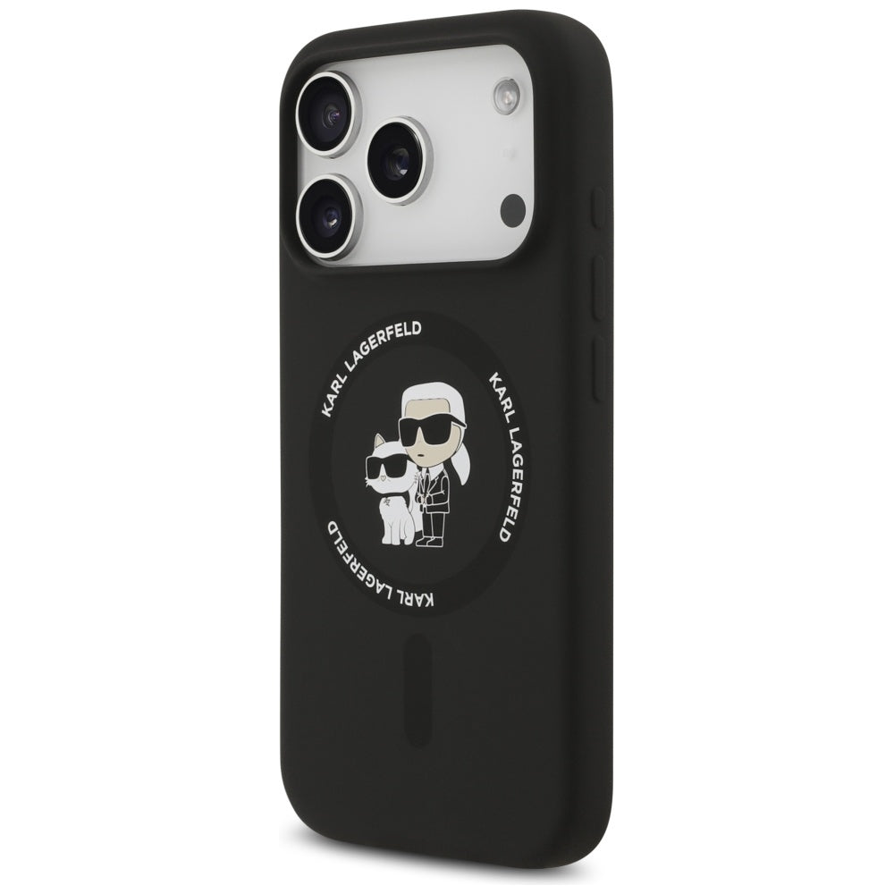 Custodia MagSafe per Apple iPhone 17 Pro, Karl Lagerfeld, Ring Karl & Choupette, Nera