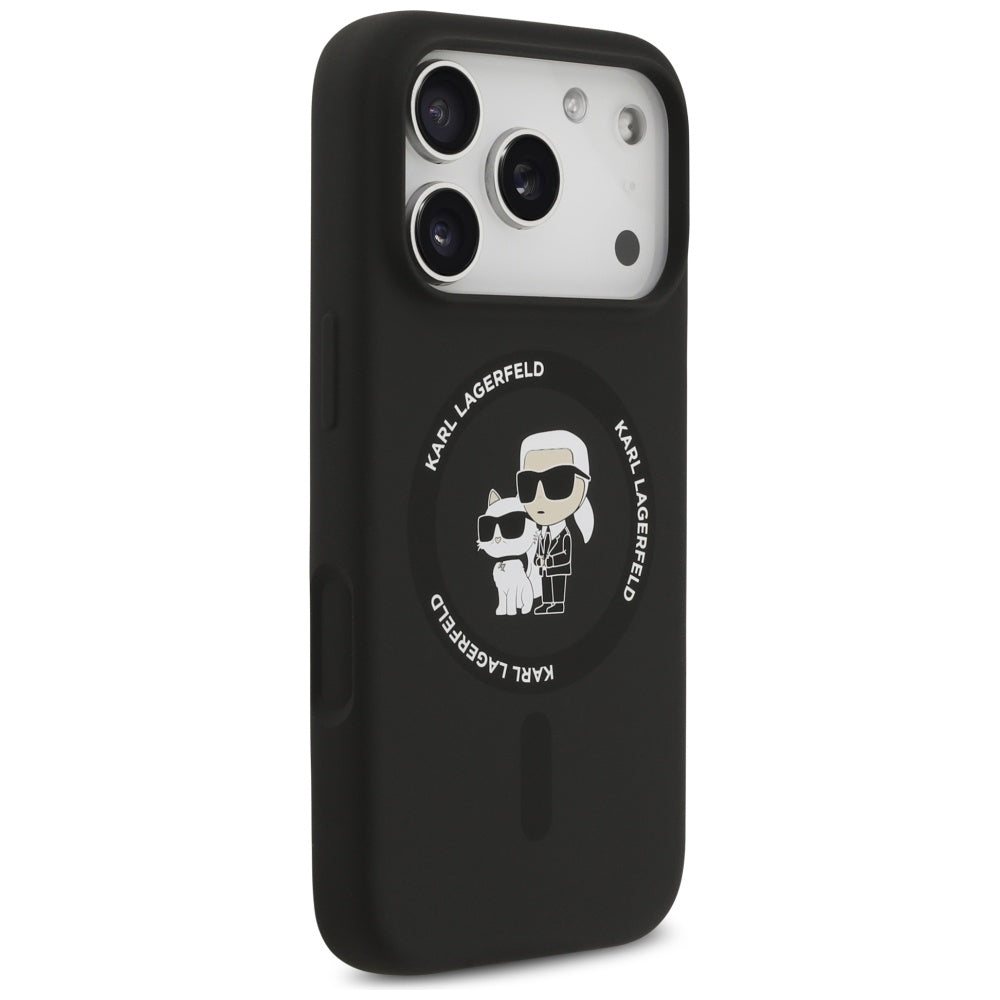 Custodia MagSafe per Apple iPhone 17 Pro, Karl Lagerfeld, Ring Karl & Choupette, Nera
