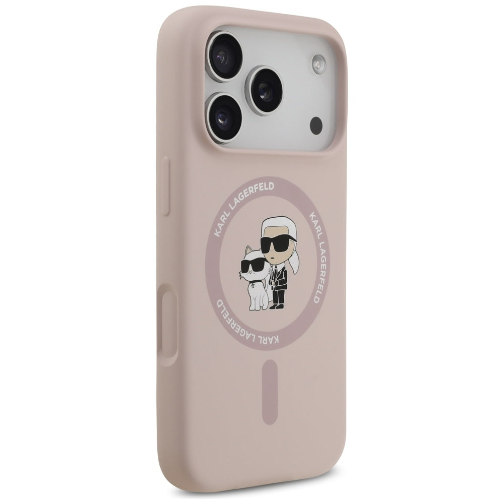 Custodia MagSafe per Apple iPhone 17 Pro, Karl Lagerfeld, Ring Karl & Choupette, Rosa