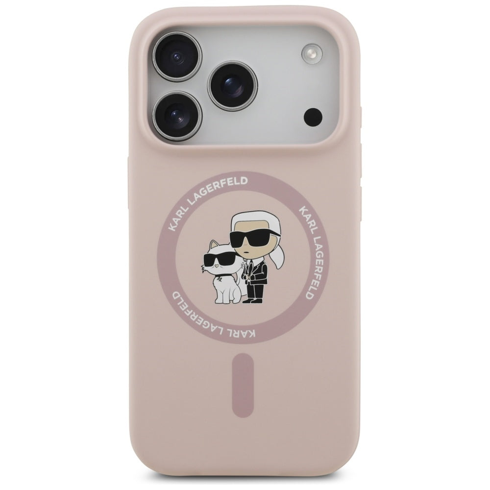 Custodia MagSafe per Apple iPhone 17 Pro, Karl Lagerfeld, Ring Karl & Choupette, Rosa