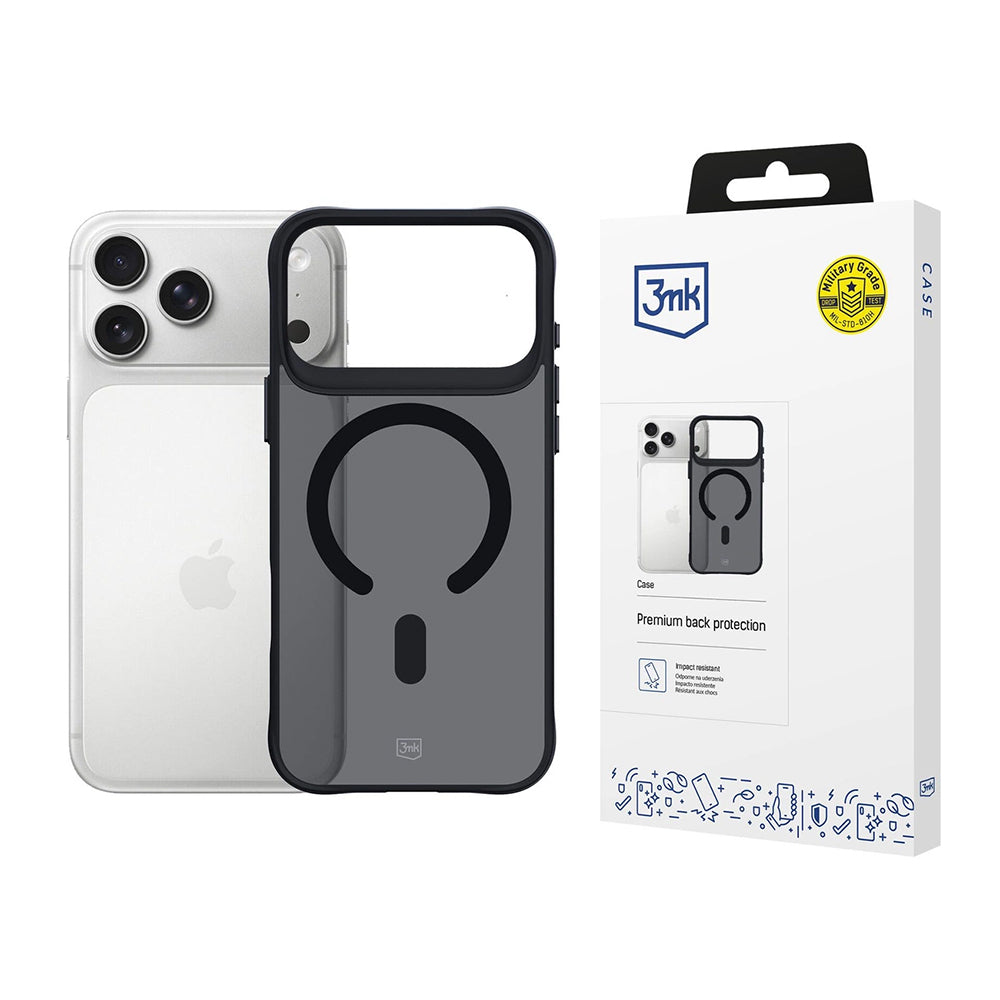 Custodia MagSafe per Apple iPhone 17 Pro Max, 3MK, Smoke MagCase, Nera