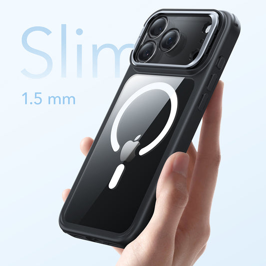 Custodia MagSafe per Apple iPhone 17 Pro Max, ESR, Classic Hybrid Kickstand, Nera Trasparente