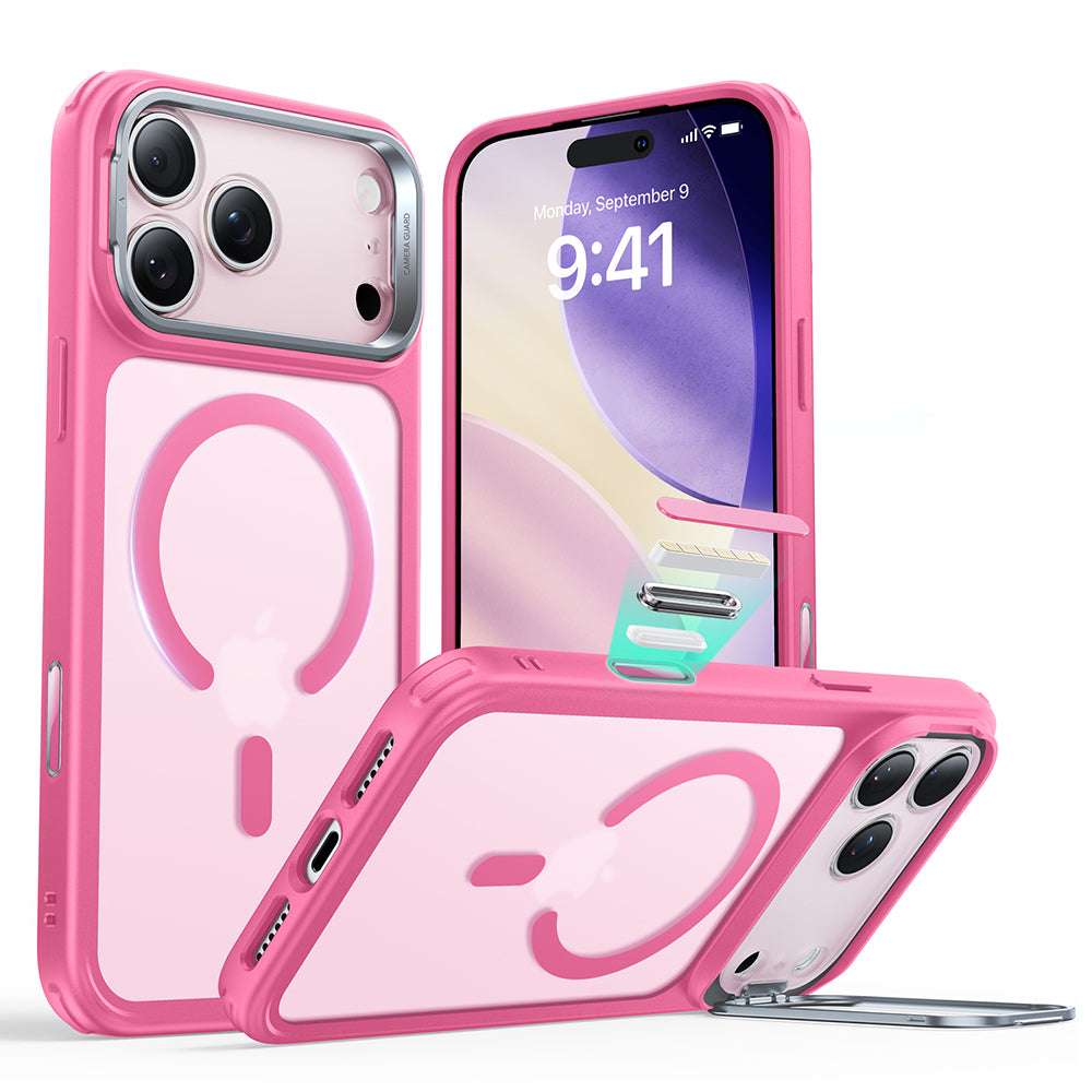Custodia MagSafe per Apple iPhone 17 Pro Max, ESR, Classic Hybrid Kickstand, Rosa Satinato