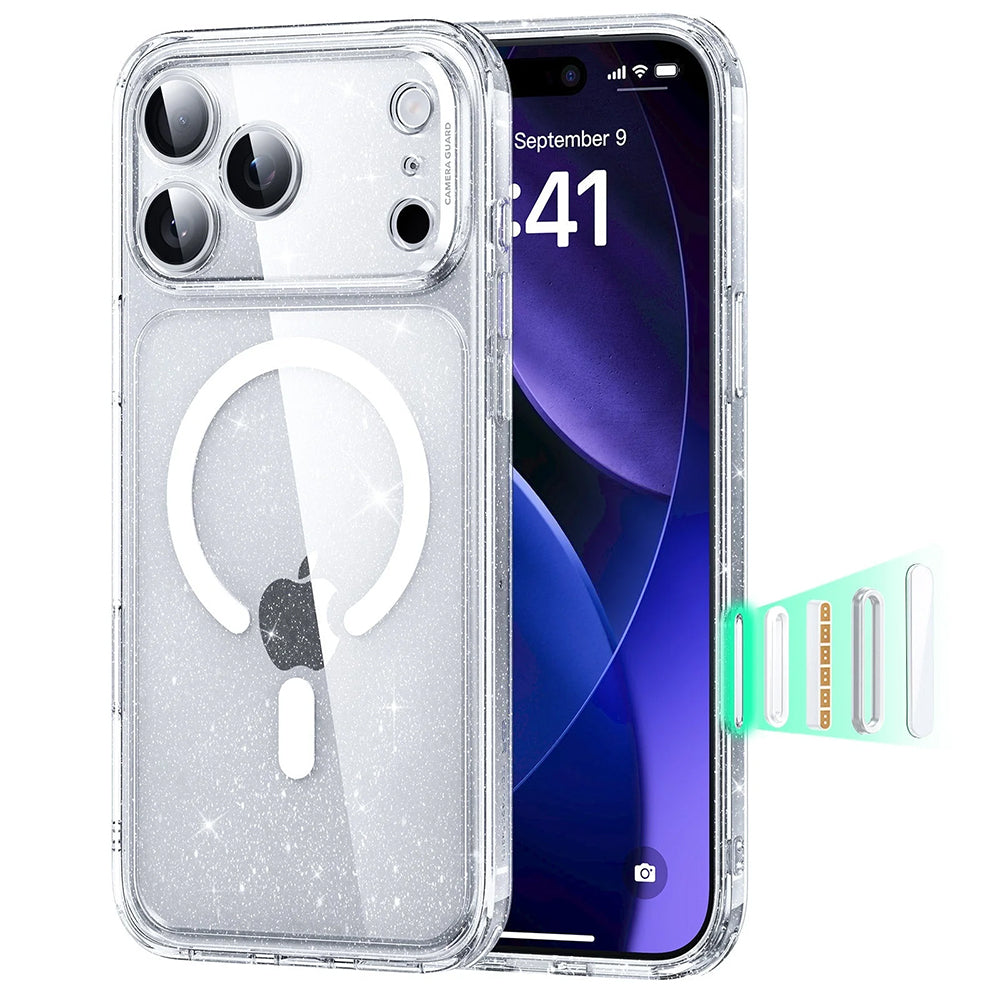 Custodia MagSafe per Apple iPhone 17 Pro Max, ESR, Classic Hybrid Shimmer, Trasparente