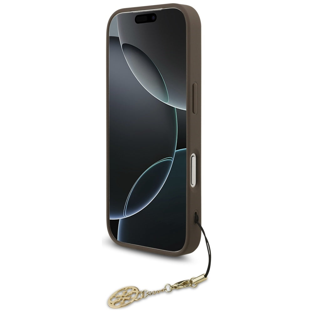 Custodia MagSafe per Apple iPhone 17 Pro Max, Guess, 4G Charm Cradle, Marrone