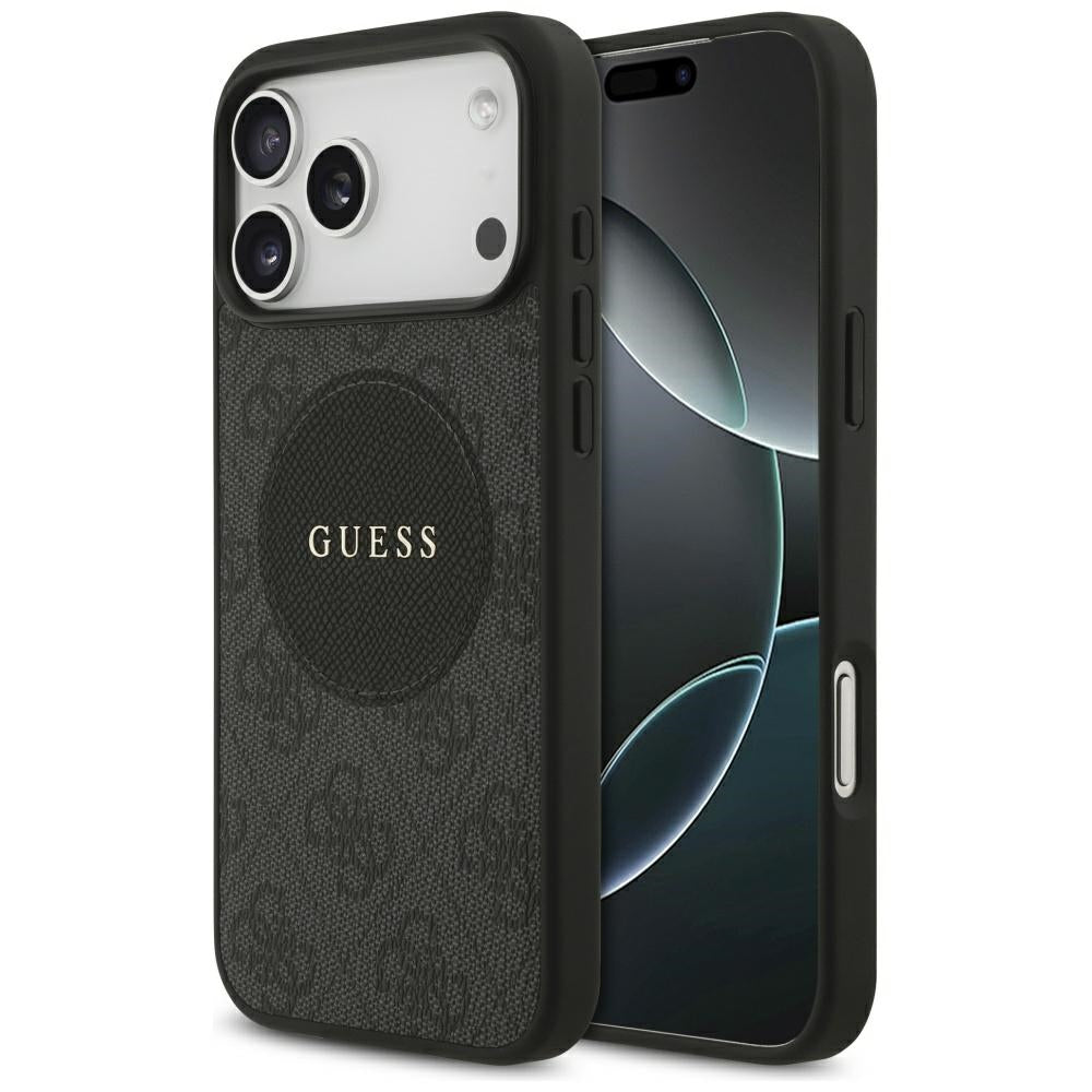 Custodia MagSafe per Apple iPhone 17 Pro Max, Guess, 4G Circle Classic Logo, Nera