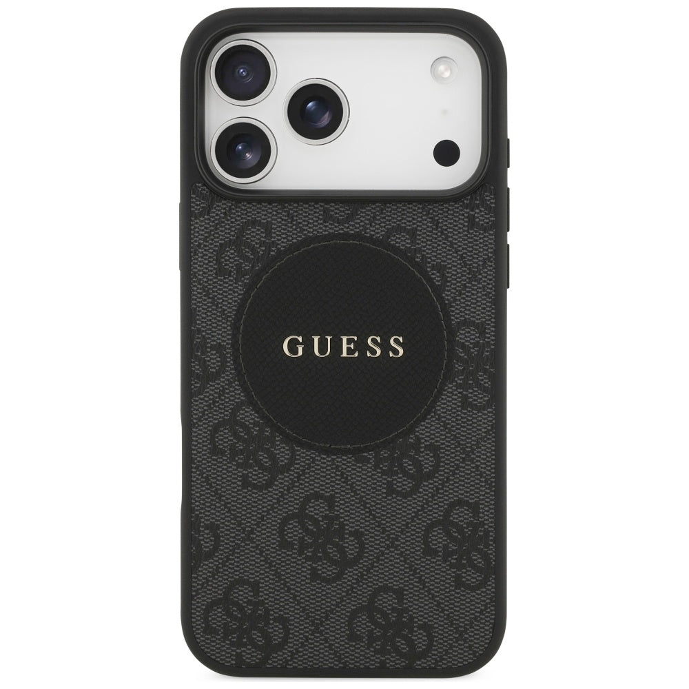 Custodia MagSafe per Apple iPhone 17 Pro Max, Guess, 4G Circle Classic Logo, Nera