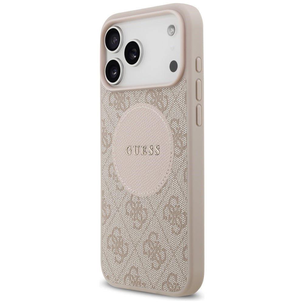 Custodia MagSafe per Apple iPhone 17 Pro Max, Guess, 4G Circle Classic Logo, Rosa