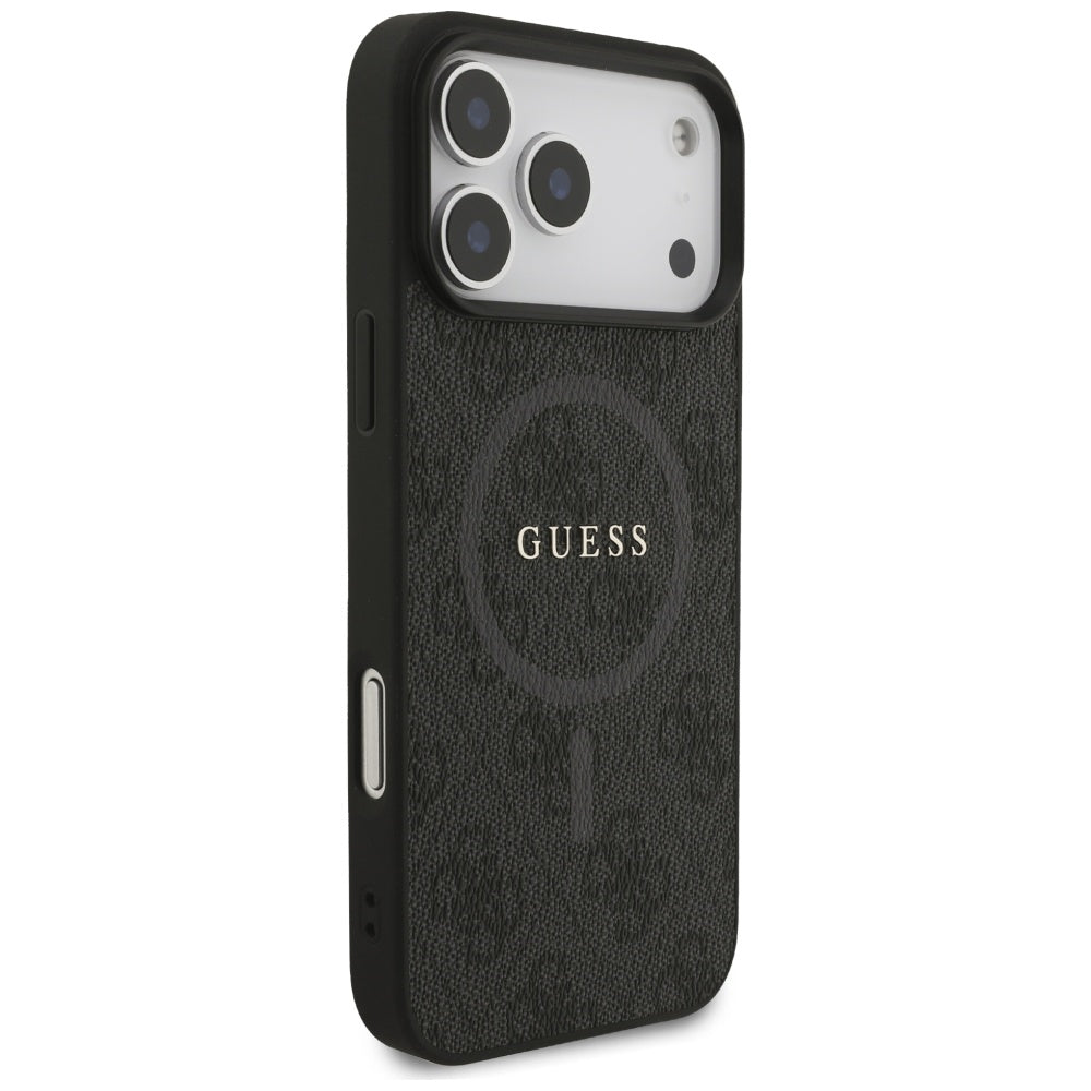 Custodia MagSafe per Apple iPhone 17 Pro Max, Guess, 4G Ring Classic Logo, Nera