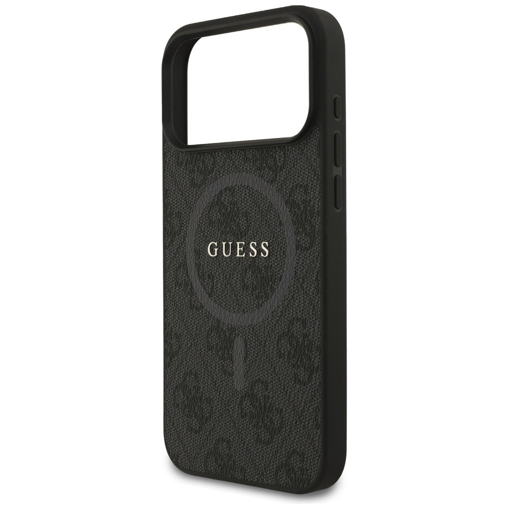Custodia MagSafe per Apple iPhone 17 Pro Max, Guess, 4G Ring Classic Logo, Nera