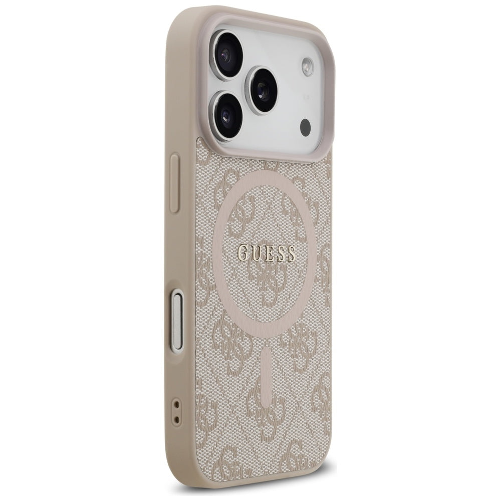 Custodia MagSafe per Apple iPhone 17 Pro Max, Guess, 4G Ring Classic Logo, Rosa
