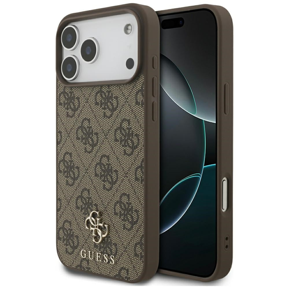 Custodia MagSafe per Apple iPhone 17 Pro Max, Guess, 4G Small and Classic Logo, Marrone