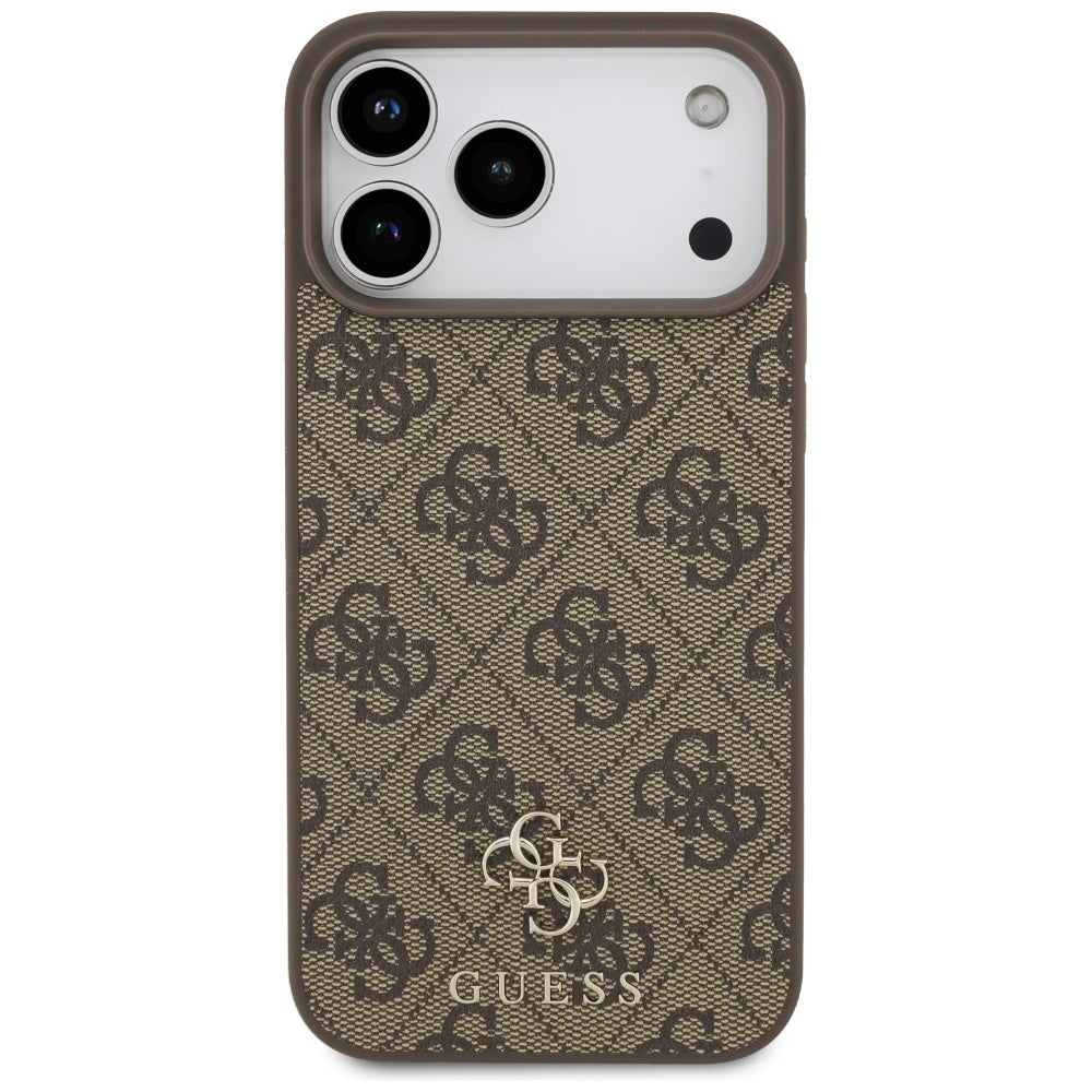 Custodia MagSafe per Apple iPhone 17 Pro Max, Guess, 4G Small and Classic Logo, Marrone