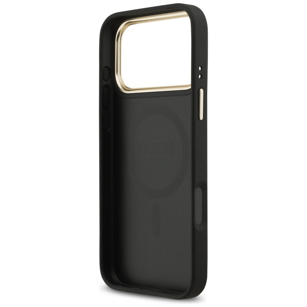 Custodia MagSafe per Apple iPhone 17 Pro Max, Guess, 4G Strass Logo, Nera