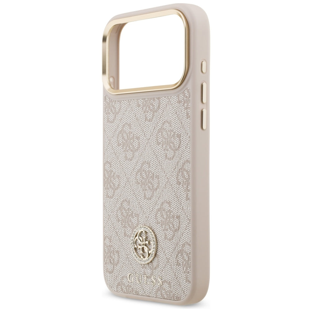 Custodia MagSafe per Apple iPhone 17 Pro Max, Guess, Logo Strass 4G, Rosa