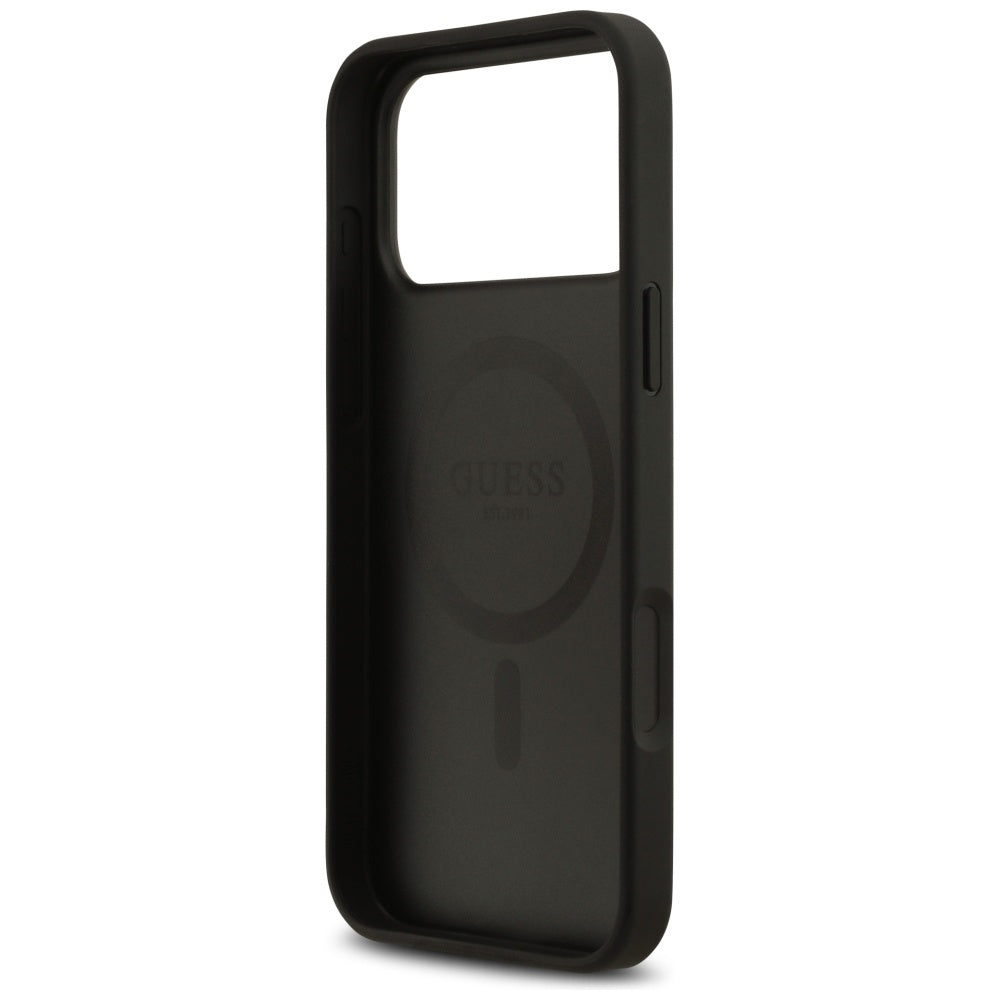 Custodia MagSafe per Apple iPhone 17 Pro Max, Guess, Grained Flowers, Nera