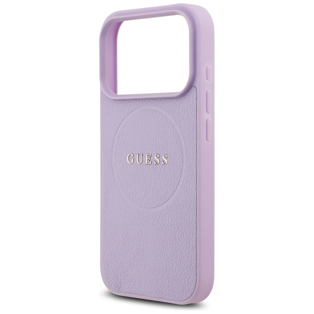 Custodia MagSafe per Apple iPhone 17 Pro Max, Guess, Grained Gold Ring, Viola