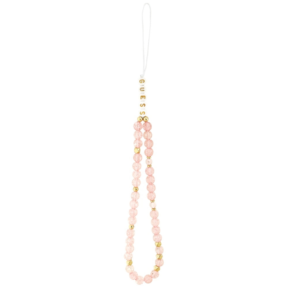 Custodia MagSafe per Apple iPhone 17 Pro Max, Guess, IML Flowers Allover Electroplated with Pearl Strap, Rosa