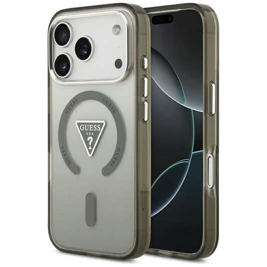 Custodia MagSafe per Apple iPhone 17 Pro Max, Guess, Logo Triangolo Gradiente IML, Kaki