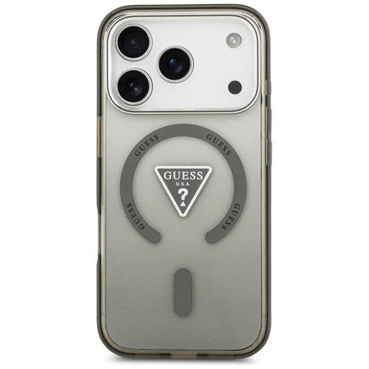 Custodia MagSafe per Apple iPhone 17 Pro Max, Guess, Logo Triangolo Gradiente IML, Kaki