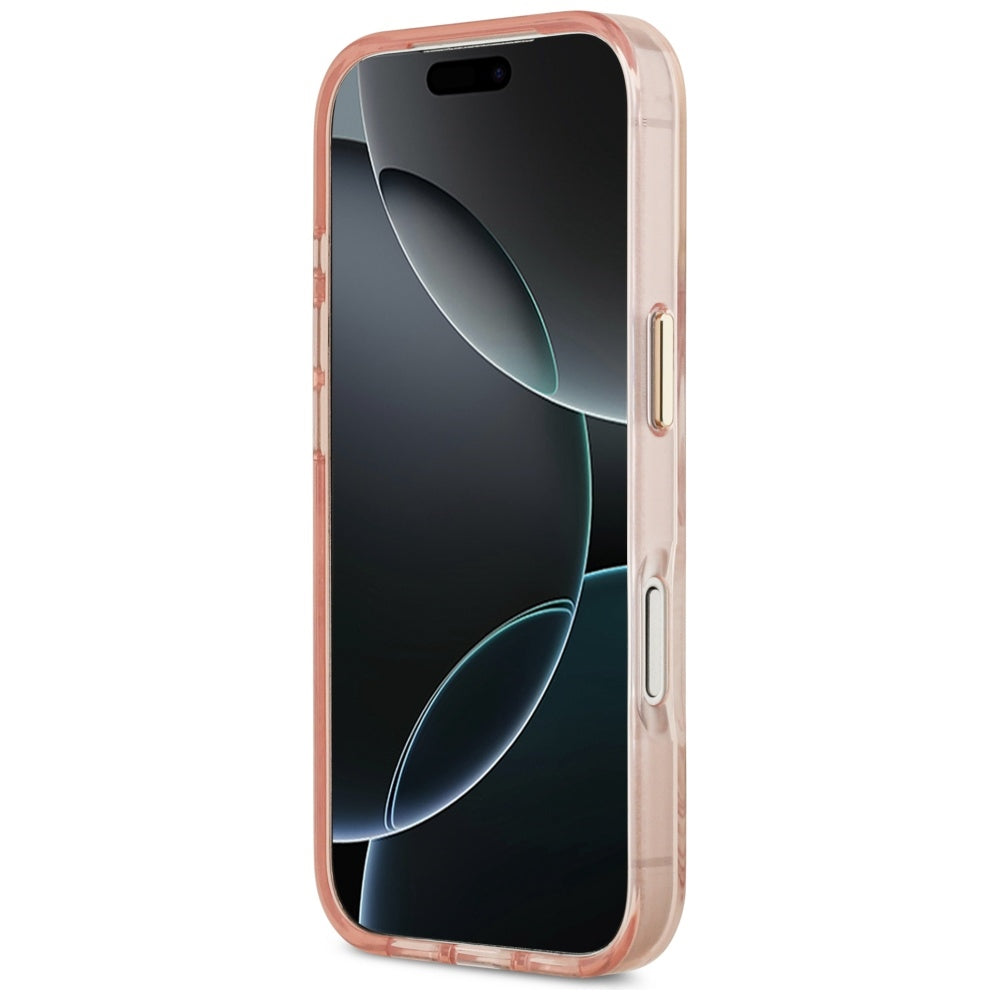 Custodia MagSafe per Apple iPhone 17 Pro Max, Guess, Jungle Tonal Triangle, Rosa