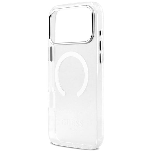 Custodia MagSafe per Apple iPhone 17 Pro Max, Guess, Metal Outline, Argento