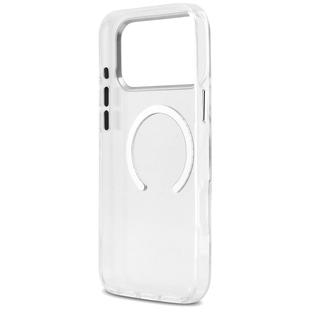 Custodia MagSafe per Apple iPhone 17 Pro Max, Guess, Metal Outline, Argento