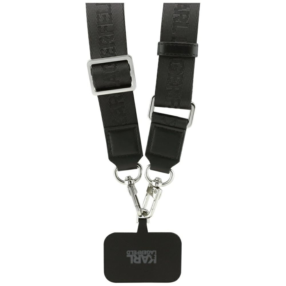 Custodia MagSafe per Apple iPhone 17 Pro Max, Karl Lagerfeld, Big Strap Choupette Metal Logo, Nera