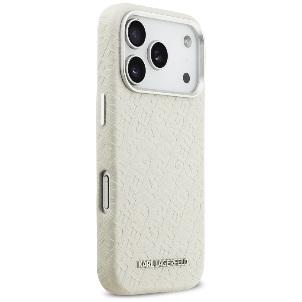 Custodia MagSafe per Apple iPhone 17 Pro Max, Karl Lagerfeld, FW Stamped Karl, Beige