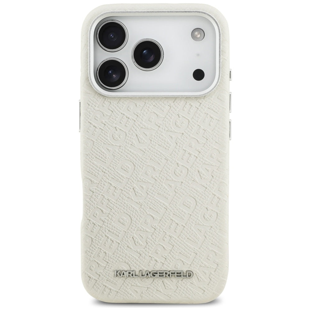 Custodia MagSafe per Apple iPhone 17 Pro Max, Karl Lagerfeld, FW Stamped Karl, Beige