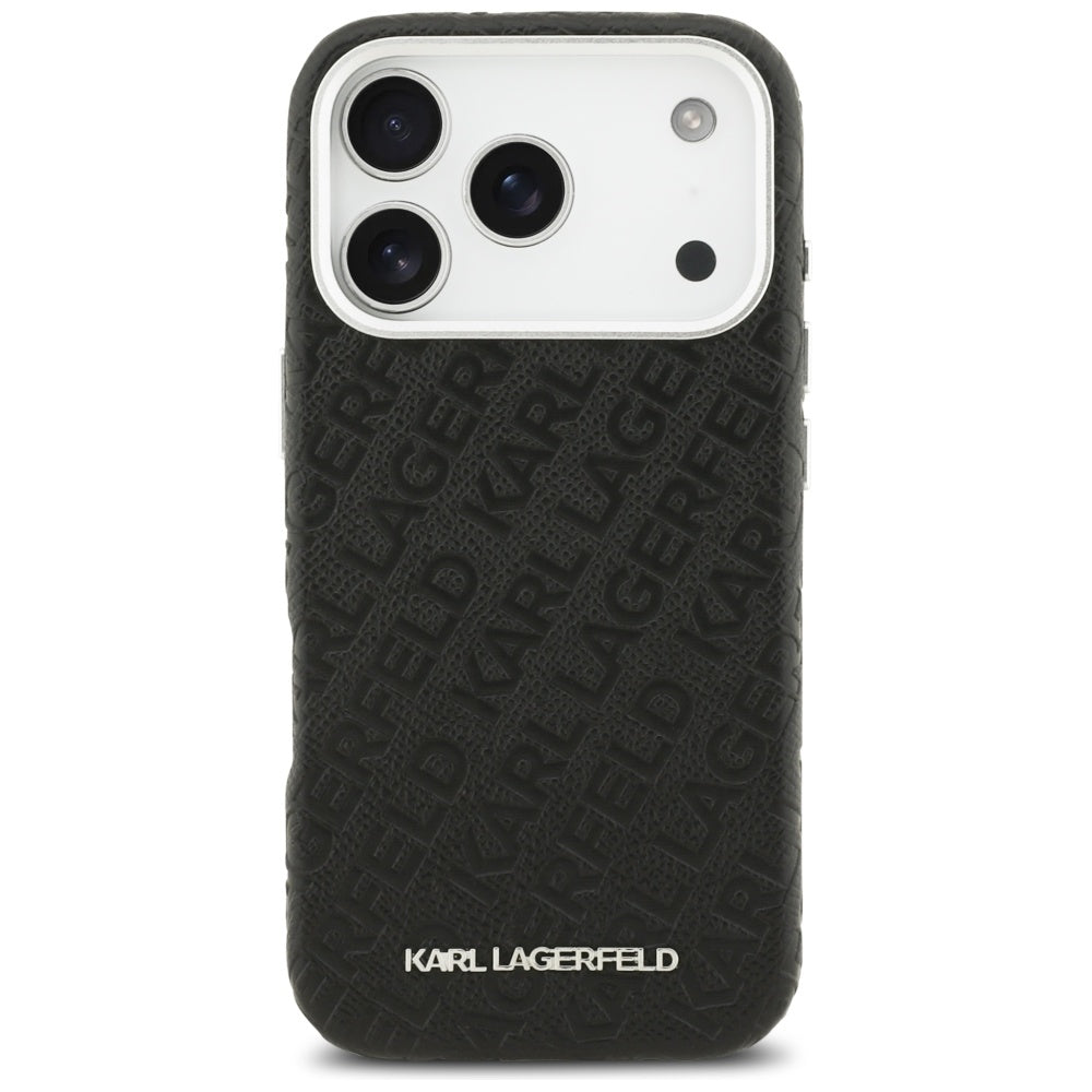 Custodia MagSafe per Apple iPhone 17 Pro Max, Karl Lagerfeld, FW Stamped Karl, Nera