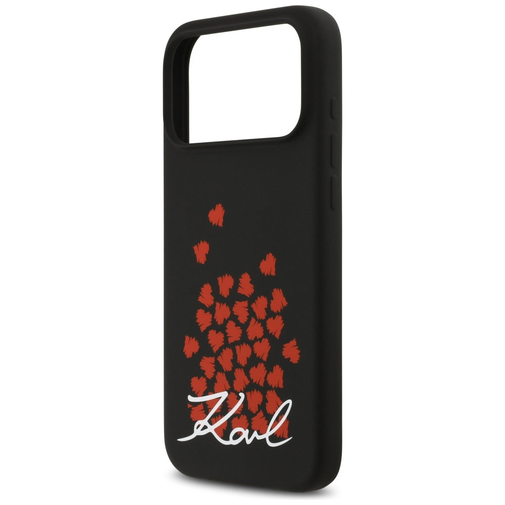 Custodia MagSafe per Apple iPhone 17 Pro Max, Karl Lagerfeld, logo Heart Sign, Nera