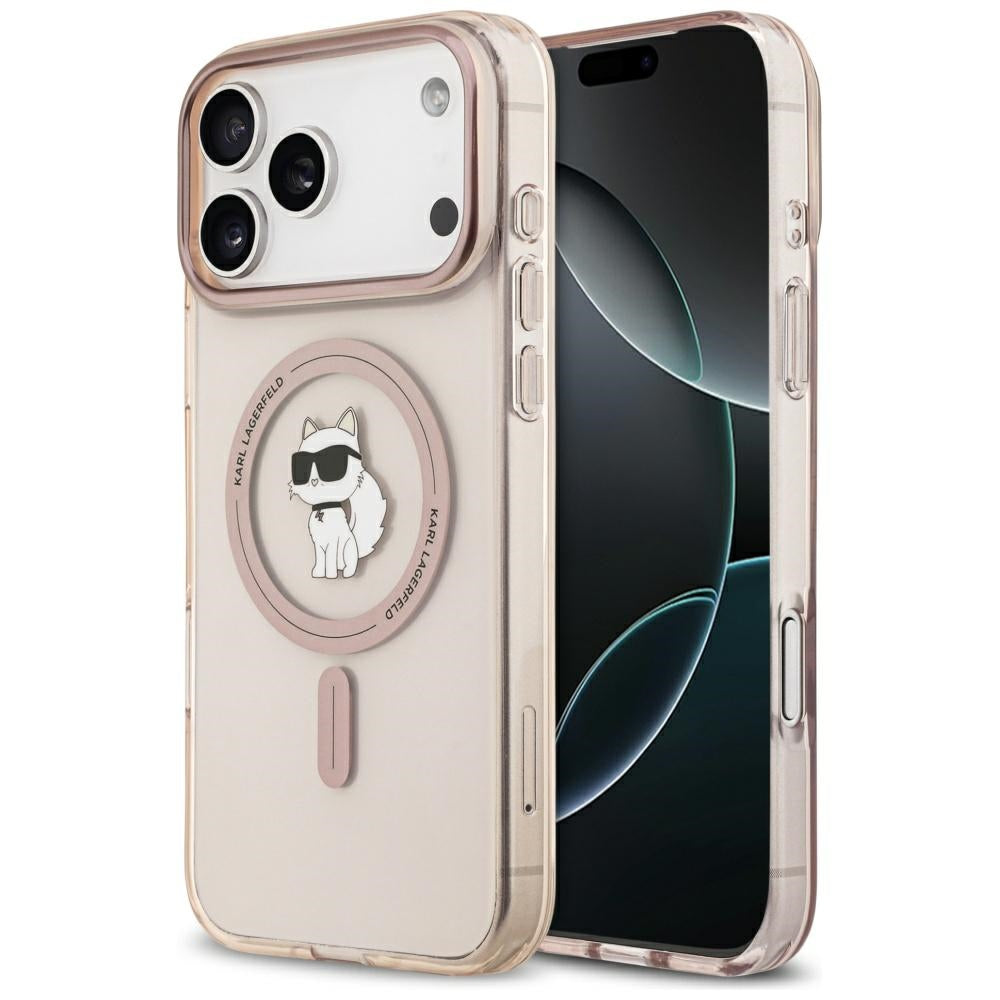 Custodia MagSafe per Apple iPhone 17 Pro Max, Karl Lagerfeld, IML Choupette, Rosa
