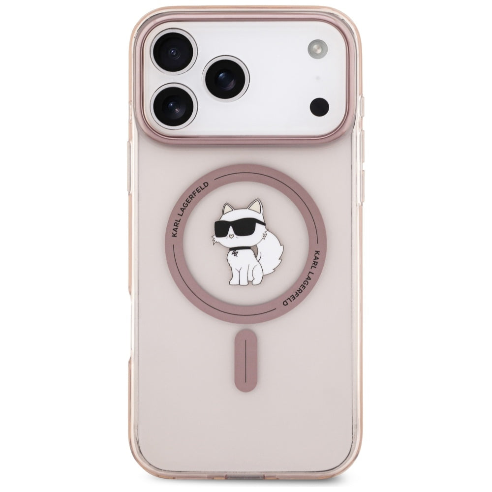 Custodia MagSafe per Apple iPhone 17 Pro Max, Karl Lagerfeld, IML Choupette, Rosa
