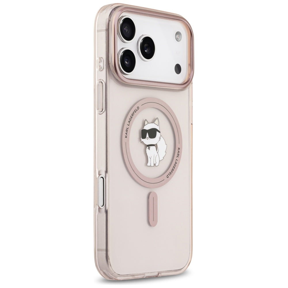 Custodia MagSafe per Apple iPhone 17 Pro Max, Karl Lagerfeld, IML Choupette, Rosa