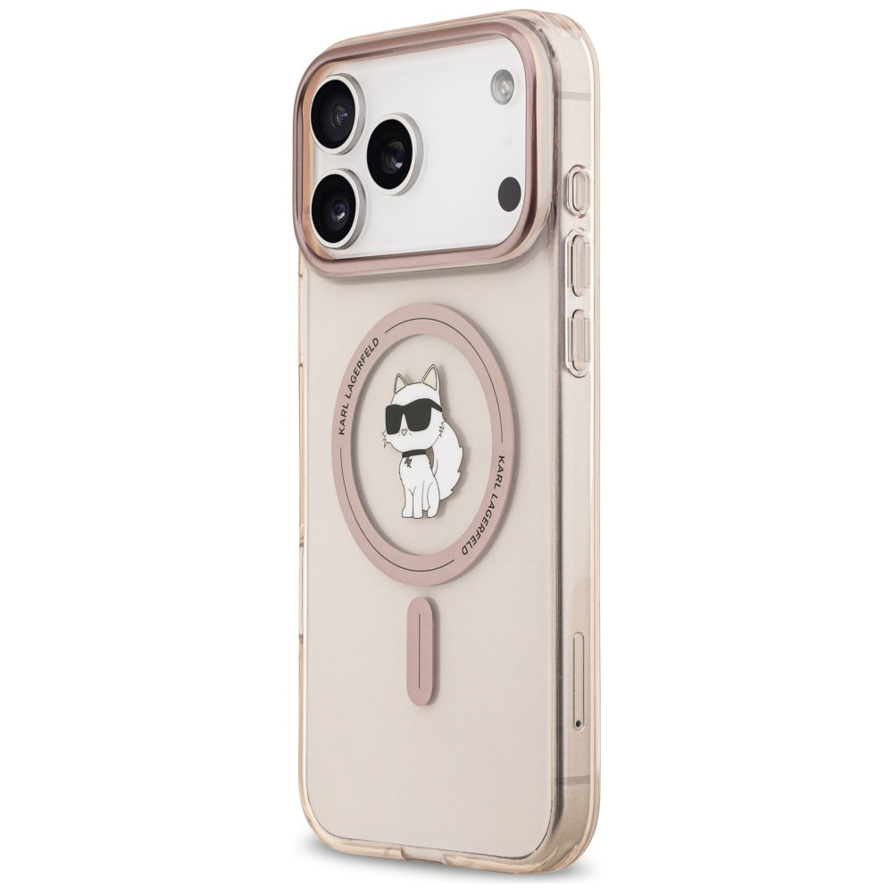 Custodia MagSafe per Apple iPhone 17 Pro Max, Karl Lagerfeld, IML Choupette, Rosa