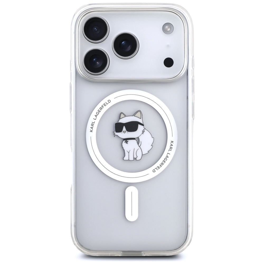 Custodia MagSafe per Apple iPhone 17 Pro Max, Karl Lagerfeld, IML Choupette, Trasparente
