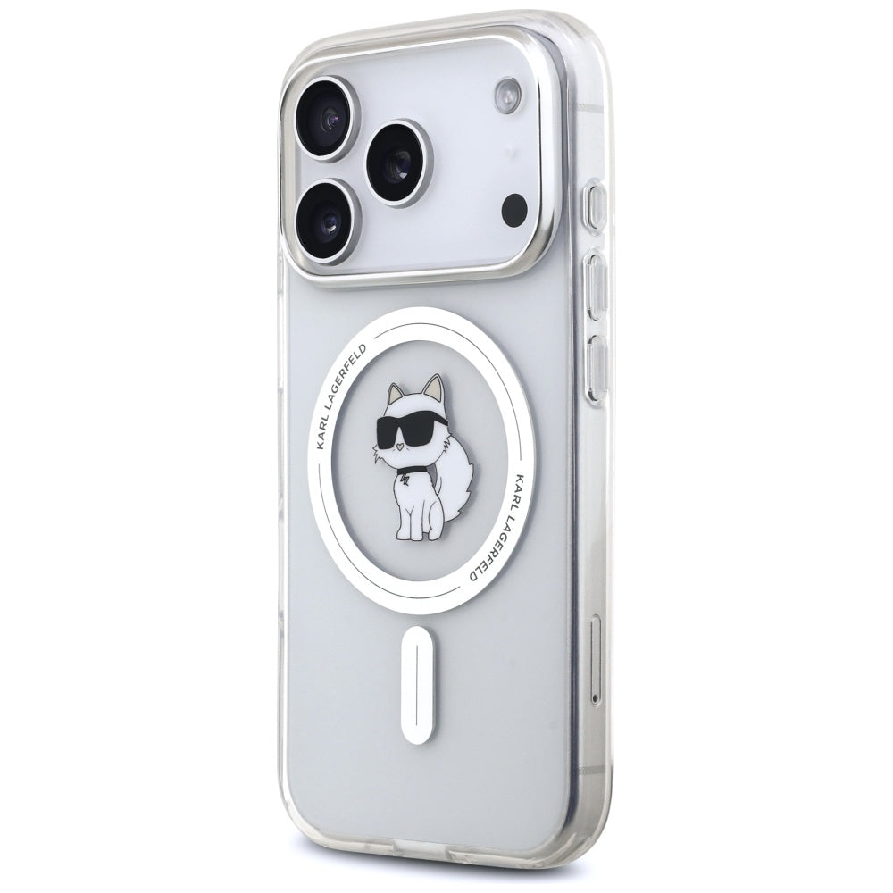 Custodia MagSafe per Apple iPhone 17 Pro Max, Karl Lagerfeld, IML Choupette, Trasparente