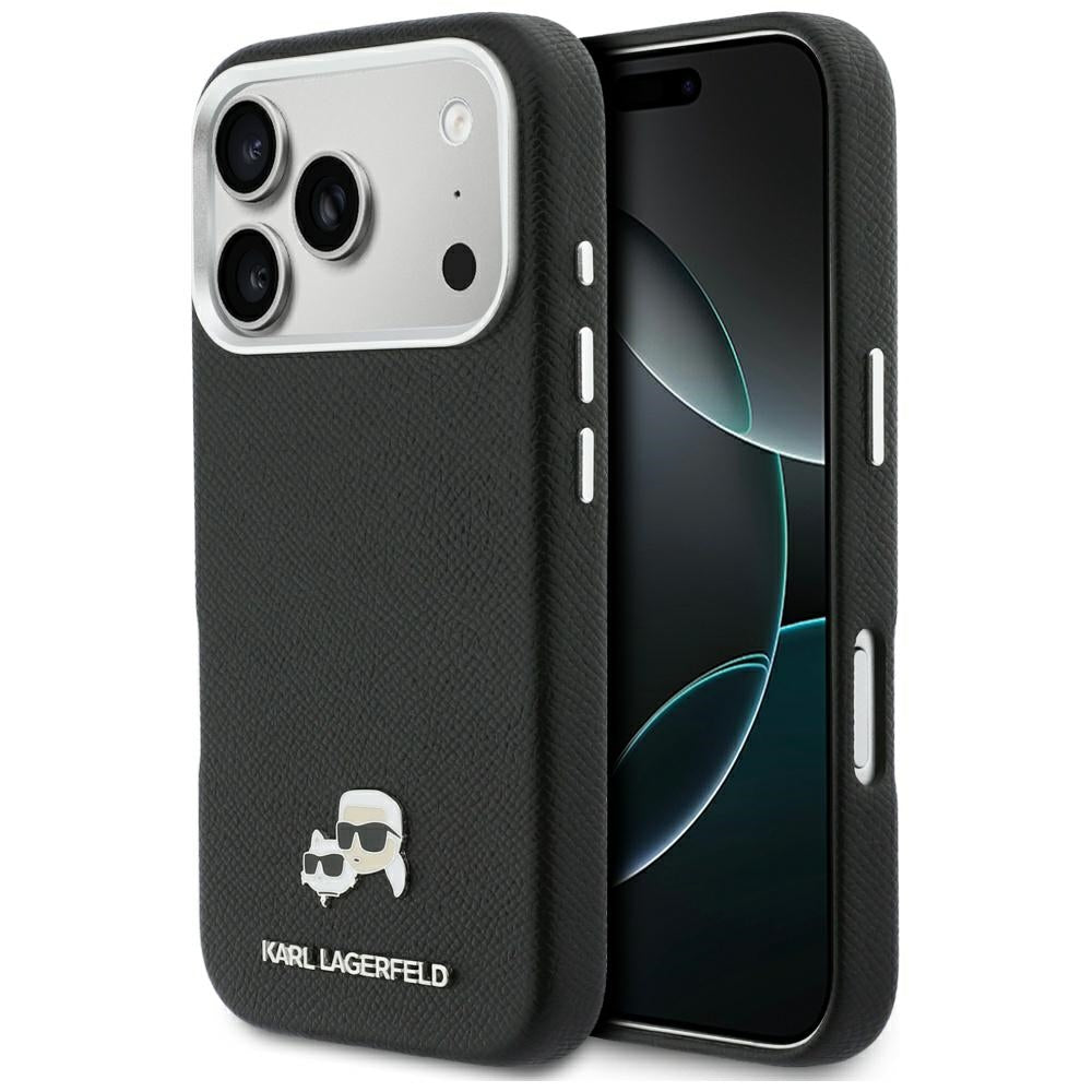 Custodia MagSafe per Apple iPhone 17 Pro Max, Karl Lagerfeld, Karl & Choupette Head's Pin, Nera
