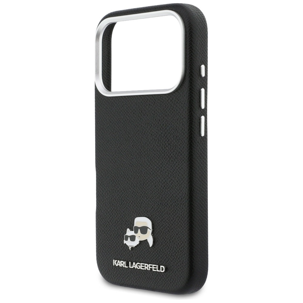Custodia MagSafe per Apple iPhone 17 Pro Max, Karl Lagerfeld, Karl & Choupette Head's Pin, Nera