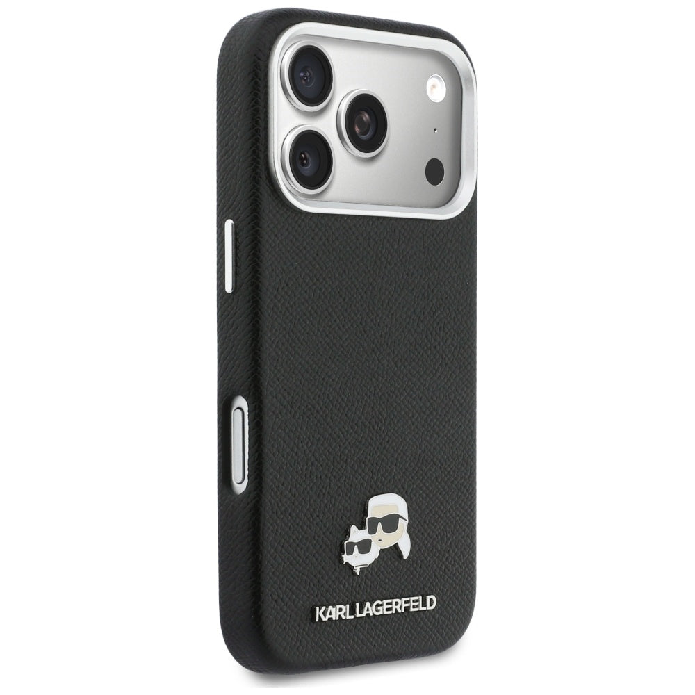 Custodia MagSafe per Apple iPhone 17 Pro Max, Karl Lagerfeld, Karl & Choupette Head's Pin, Nera