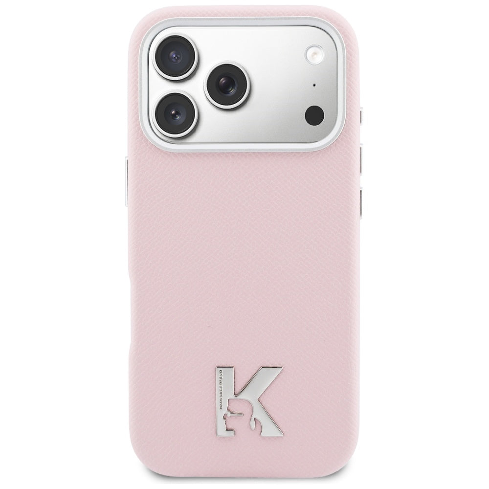 Custodia MagSafe per Apple iPhone 17 Pro Max, Karl Lagerfeld, Karl Head Logo, Rosa