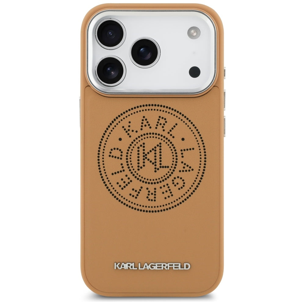 Custodia MagSafe per Apple iPhone 17 Pro Max, Karl Lagerfeld, Point & Metal Logo, Marrone