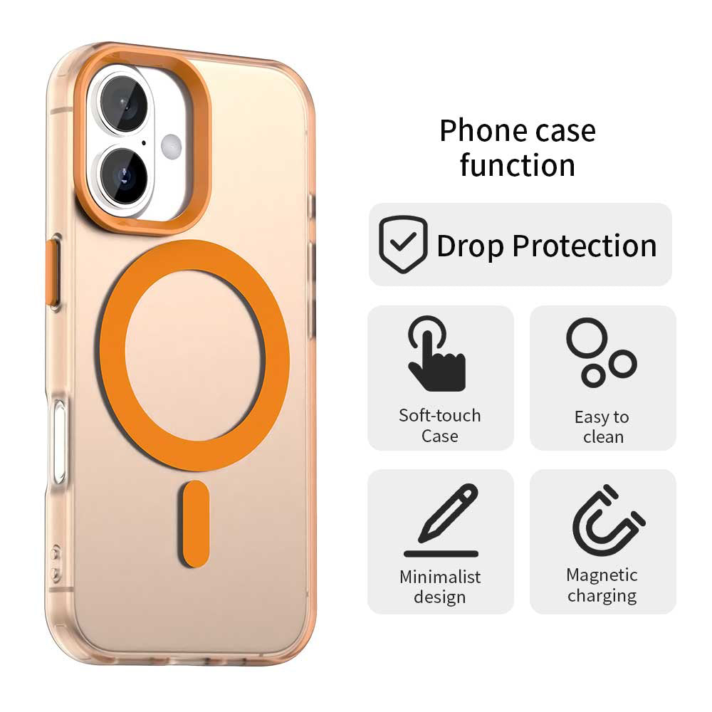 Custodia MagSafe per Apple iPhone 17 Pro Max, Techsuit, CandyCase, Arancione