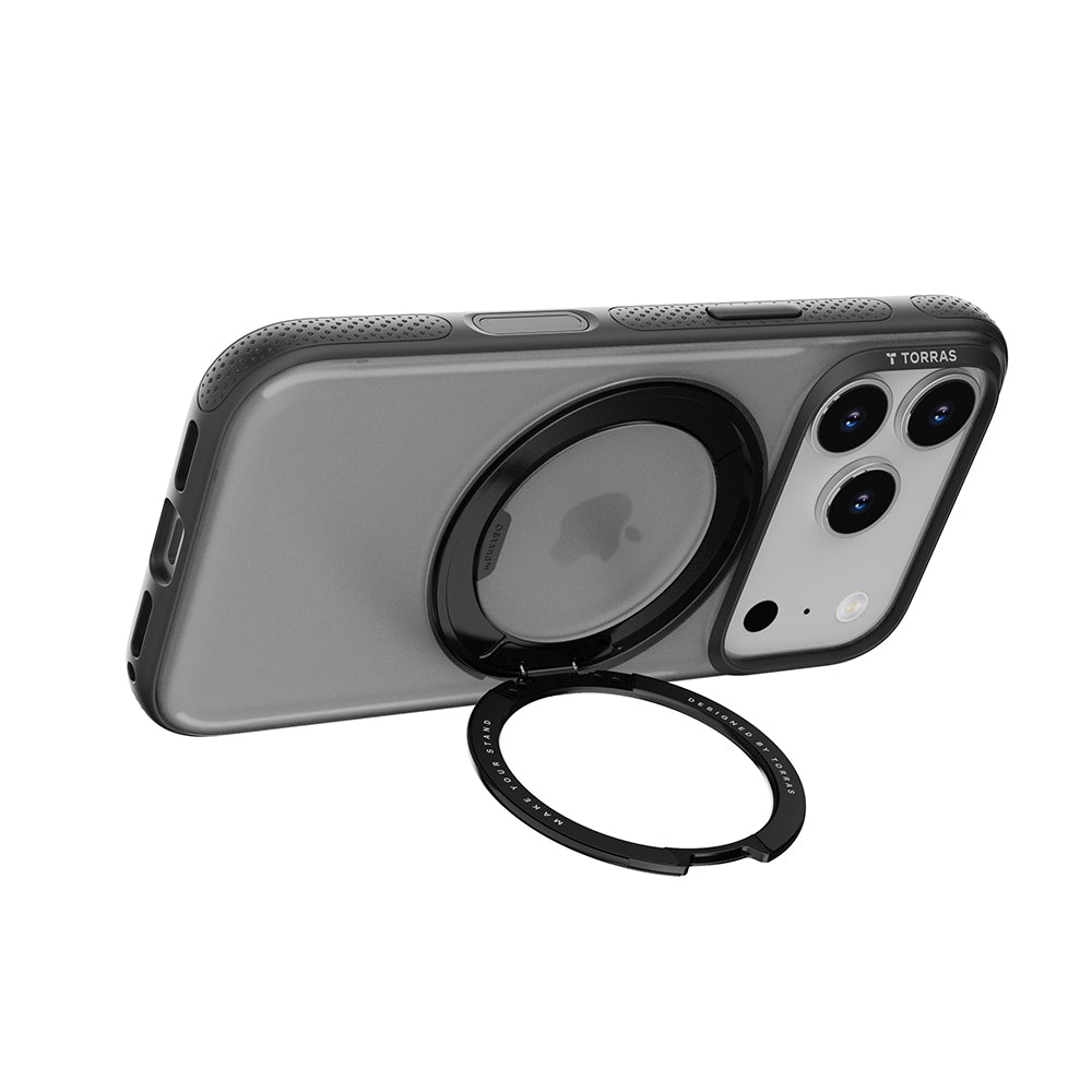 Custodia MagSafe per Apple iPhone 17 Pro Max, Torras, Ostand R Fitness, Nera
